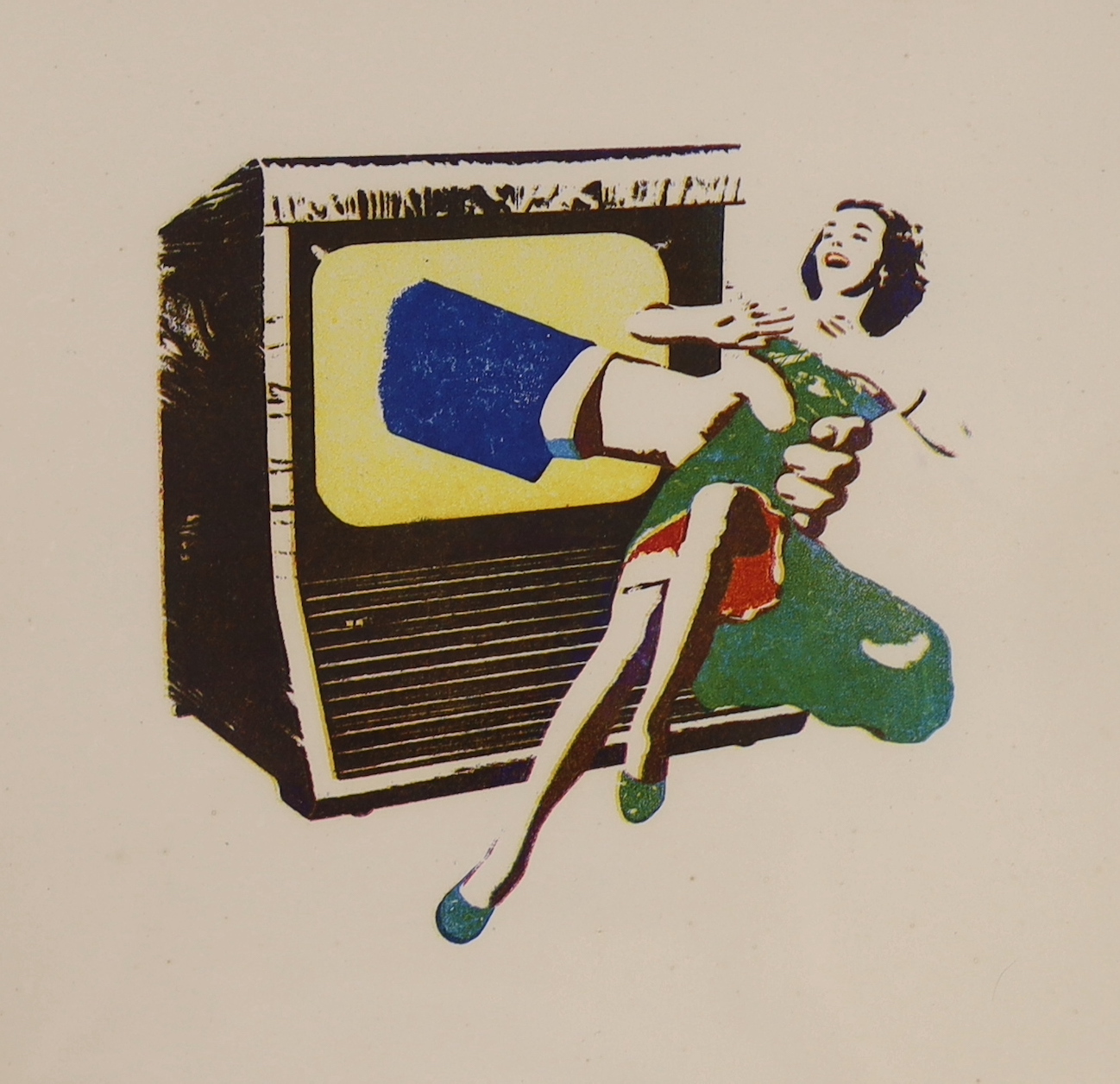 A pair of 1970's colour screenprints, 'Bird in the hand', indistinctly signed, one artist proof, largest 27 x 27cm